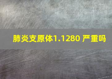 肺炎支原体1.1280 严重吗